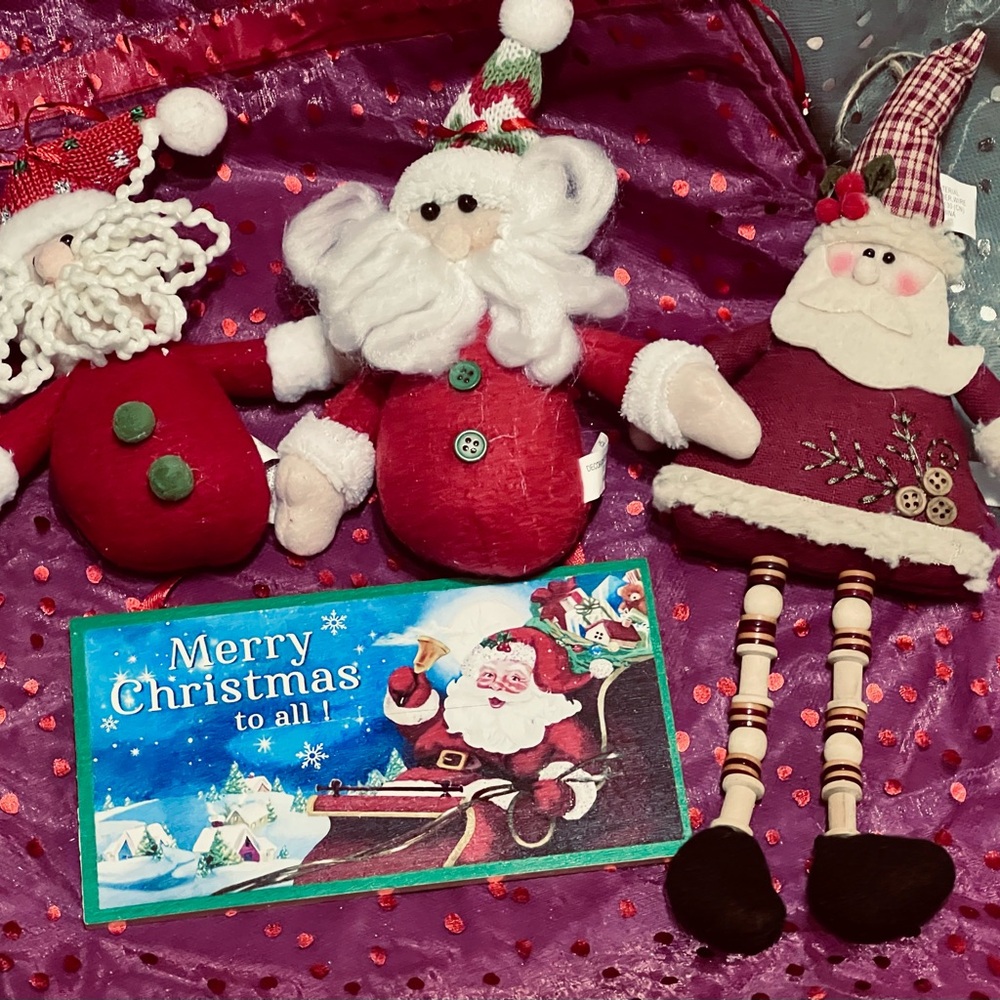 Bundle of Vintage Hobby Lobby Santa Ornaments